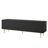 ZNTS U-Can Modern TV Stand with 5 Champagne Legs - Durable, Stylish and Spacious, TVs Up to 75'' WF300599AAB