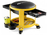 Workshop Creeper Seat with Removable Padded Seat and Drawers-Yellow 52532235