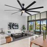 ZNTS 84 In Super Large Black Ceiling Fan with Remote Control W1367P182918