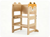 3-in-1 Convertible Toddler Learning Tower Step Stool with Chalkboard, Poplar Wood Flip Design 78341133