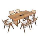 Wooden Frame Upholstered Dining Chairs Set of 2,Mid Century Kitchen Chairs for Living W2582P197649
