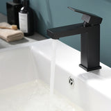 Black Bathroom Faucet, Brushed Black Faucet for Bathroom Sink, Black Single Hole Bathroom Faucet W1932P156128