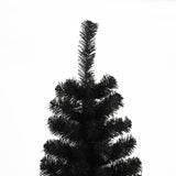 ZNTS 7.5FT Black Slim Artificial Christmas Tree Includes Foldable Metal Stand 82779090