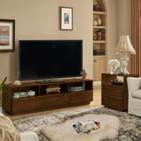 63" Mid-Century Modern TV Stand for TVs up to 75", Thick Sturdy Farmhouse Entertainment Cabinet, W1801P288509