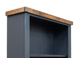 72 inch high 5-shelf Bookcase, No Assembly Required, Black and Whiskey Finish B108P160152