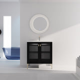 32Inch Freestanding Bathroom Vanity Plywood With Ceramic Sink, Soft Closing Door W999139424