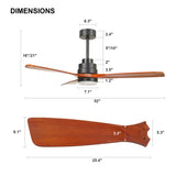 ZNTS 52 inch wood Ceiling Fan with Lights W1891124514