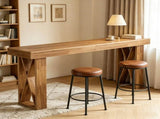 63" Rectangular Bar Table, Counter Height Pub Table with Industrial X-Frame 32639366