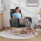 Modern Accent Rocking Chair Rocking Chair with Solid Wood Legs, Upholstered Nursery Glider Rocker, 20563339