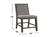 Set of 2 Counter Height Chairs With Upholstered Cushion, Grey B016P222637