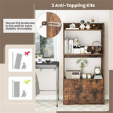 Rustic Brown Freestanding Bookshelf with 3-Tier Shelf 44244593