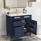 36'' Bathroom Vanity with Top Sink, Modern Bathroom Storage Cabinet with 2 Drawers and a Tip-out N710P230246C