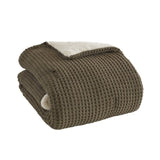 Waffle Knit Chenille Comforter Set Twin B035P294135