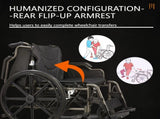Aluminum Alloy Transport Wheelchair. 20" Seats. With front and Rear Locking Hand Brakes. 24" Quick W3121P297406