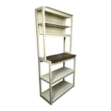 31.50" White and Rustic Brown color 5-Tier Bakers Rack for Kitchen with Storage, Coffee Bar, Kitchen W1412P230431