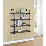 Black and Rustic Oak 40-inch Wall Shelf B062P153483