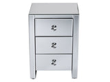 Mirrored Glass Bedside Table with Three Drawers Size S 50732278