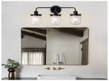 3-Light with Clear Glass Shade, Modern Sconce, Industrial Indoor Light Fixture for Bathroom Living T3177P283991