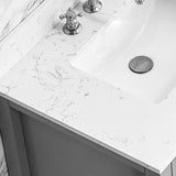 60"x 22" bathroom stone vanity top engineered color undermount ceramic sink and 3 faucet hole W1059P232304