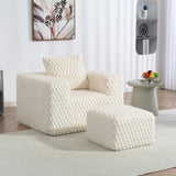 Lingge corduroy compression sofa with Ottoman-33006 W3326P331624