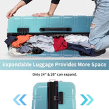 Hardshell Luggage Sets 3 Piece Gradient Color Expandable Suitcase with Spinner Wheels and TSA Lock N732P184448M