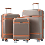 ZNTS Hardshell Luggage Sets 3 Piece double spinner 8 wheels Suitcase with TSA Lock Lightweight PP310367AAQ