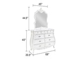 Opulence Modern Style 9- Drawer Dresser Made with Wood in Pearl White B009P240961