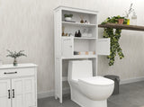 Over The Toilet Rack 2 -Tier Toilet Bathroom Spacesaver Storage Shelf with 2 Doors Wood Storage W282P423742