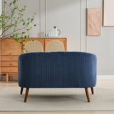 50.78" Modern Loveseat Couch Sofa, Corduroy Fabric Upholstered 2-Seat Sofa, Loveseat with Wooden W3188P280033