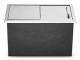 Drop-In Ice Chest, Stainless Steel Ice Storage Box with Sliding Lid and Drain Hose, Ice Bin for 48916164