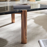 Faux Marble Coffee Tables Accent Tea Tables with Gold Metal Foot for Living Room Home Office W876P221049