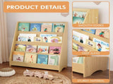 4-Tier Kids Bookshelf,Book Display Shelf Bookcase Book Cabinet Organizedfor Bedroom,Playroom,Neutral 94220371