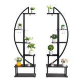 2pcs 6th Floor Half Moon Ironwood Suitable For Garden Balcony Patio Lawn Home Decoration Plant Stand 55251721