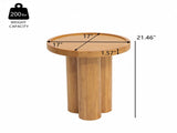 Round Solid Wood End Table,Natural N768P399823N