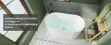 55" Acrylic Freestanding Bathtub, Small Soaking tub, Glossy White, Toe-tap Chrome Drain, cUPC W1675P189567
