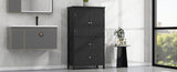 ZNTS Bathroom Storage Cabinet, Cabinet with Two Doors and Drawers, Adjustable Shelf, MDF Board, Black N725P188460B