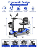 Folding Mobility Scooter for Adult - HEINSY Powered Mobility Scooter All Terrain Motorized Scooter W3278P289136