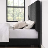 Queen Size Charcoal Grey Upholstered Platform Bed B108P160250