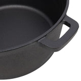 2 in 1 Pre-Seasoned Cast Iron Dutch Oven With Dual Handles, Outdoor Camping Deep Pot for Camping 04435984