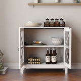 Kitchen cabinet with double glass doors W28228062