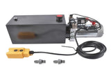 DC 12V Electric Hydraulic Pump Unit Metal Reservoir Double Acting 10 Quart 16003671