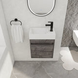18'' Floating Wall-Mounted Bathroom Vanity with White Resin Sink & Soft-Close Cabinet Door W99936248