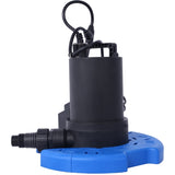 ZNTS 1/4 HP Automatic Swimming Pool Cover Pump 120 V Submersible with 3/4 Check Valve Adapter1850 GPH W465127590