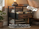 Bedside Table Charging Station Nightstand with USB/C Ports, Adjustable Drawers, 3-Tier Storage Shelf 18428432