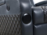 Alair Blue & Black Leather Aire Power Motion Recliner W/Bluetooth, Wireless Charger & Cupholder B2726P321025