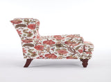 Modern Accent with Retro Wood Legs, Comfy Upholstered Armchair, Floral Design Single Sofa 80427562