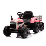 ZNTS Ride on Tractor with Trailer,24V Battery Powered Electric Tractor Toy, 200w*2motor W1396P144516