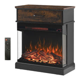25 inch Stand Side Table with 3-Sided glass Electric Fireplace W1769134114