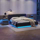 Nightstand LED Bedside Table Cabinet Lights Modern End Side with 2 Drawers for Bedroom W2178P287898