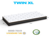 12 Inch Twin XL Mattress, Innerspring Mattress with Black Gold Trim & White Cover - Medium Firm 05704219